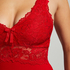 Vestido lencero Nora Lace Long, Rojo