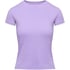 Top de pijama de manga corta rib crew neck, Morado