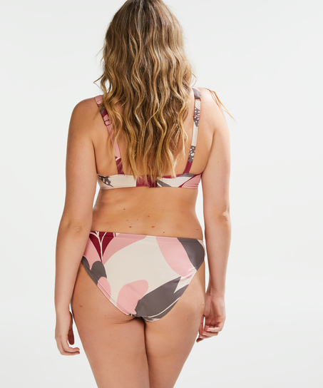 Top de bikini de aros no preformado Print Game, Rosa