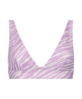 Top de bikini triangular Zebra, Morado