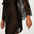 Kimono de gasa Mesh Lace, Negro