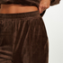 Pantalón para correr de terciopelo Pintuck, marrón