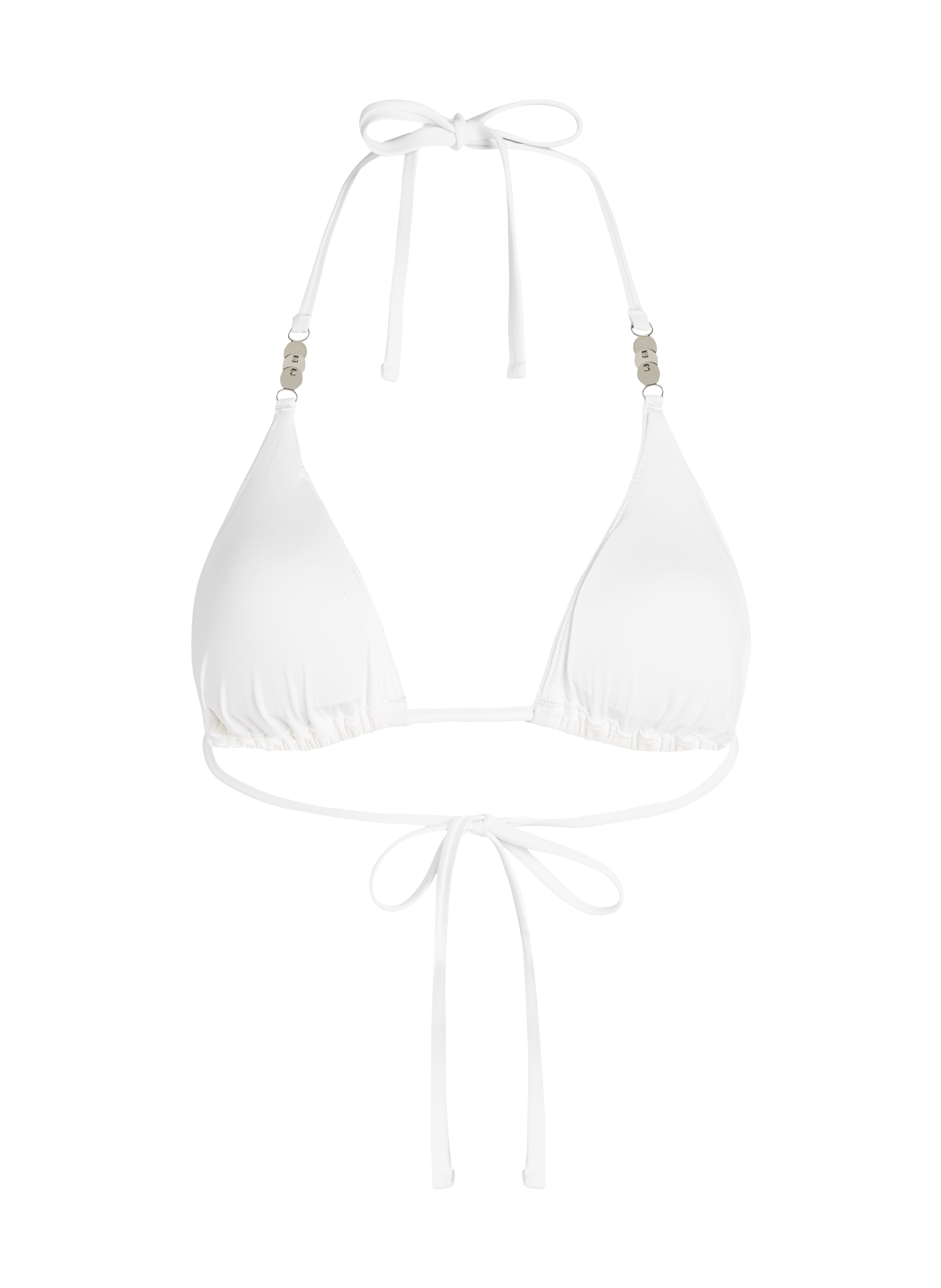 Top de bikini de triángulo Seashell, Blanco, main