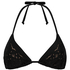 Top de bikini triangular Boho, Negro