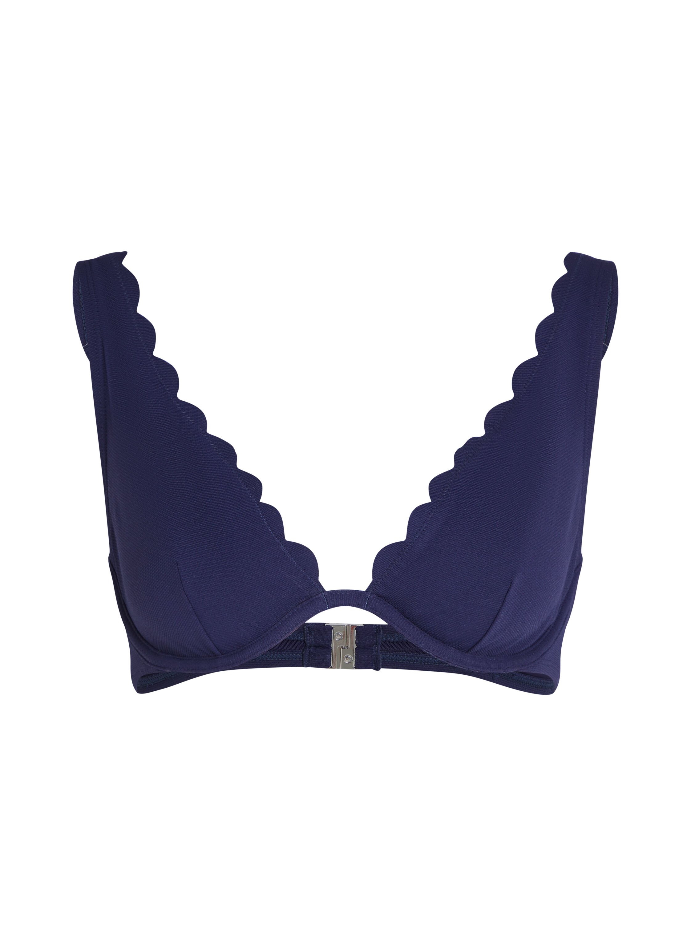 Top de bikini de aros no preformado Scallop, Azul