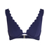 Top de bikini de aros no preformado Scallop, Azul