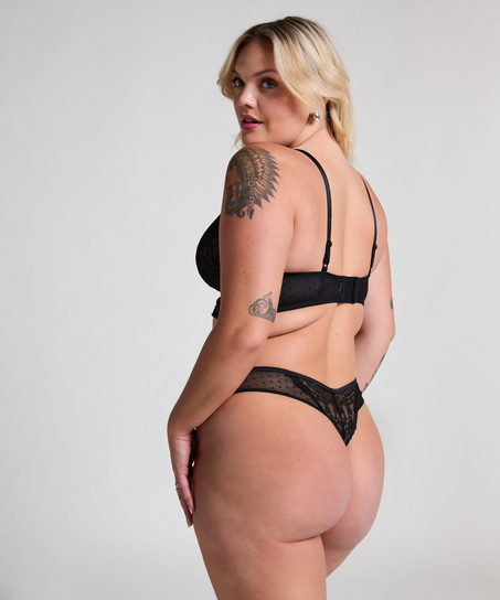 Sujetador de aros longline acolchado Juliette, Negro