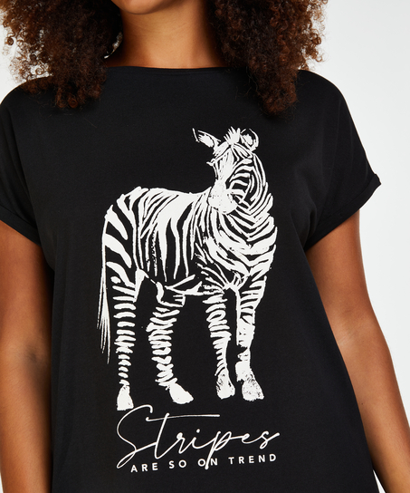 Camis&oacute;n de escote redondo, Negro