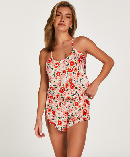 Pantal&oacute;n corto de sat&eacute;n, Blanco