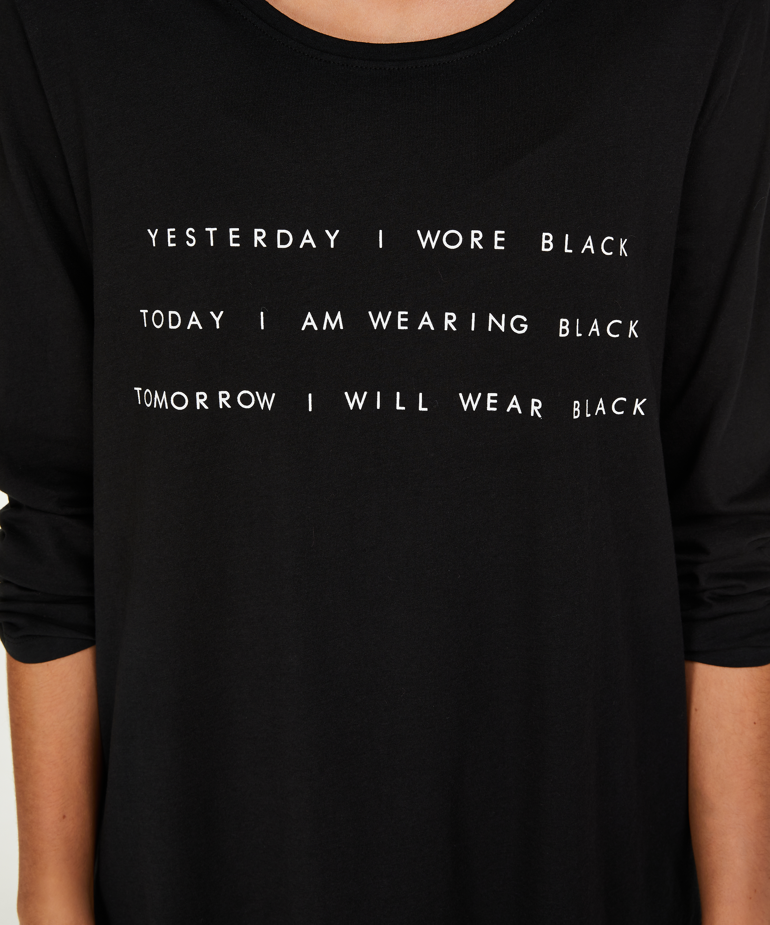 Camis&oacute;n de cuello redondo, Negro, main