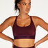 HKMX Sujetador deportivo The Crop Logo nivel 1, Morado