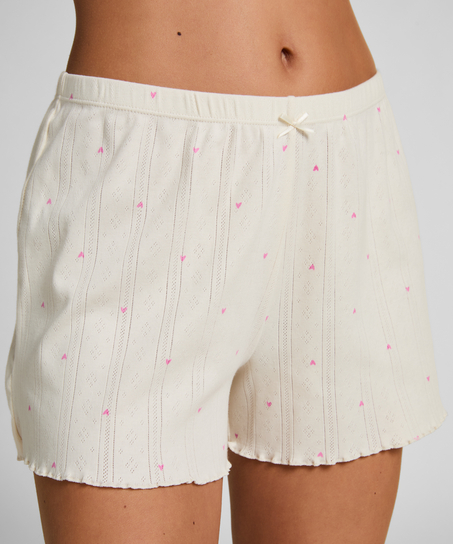 Short de pointelle, Blanco