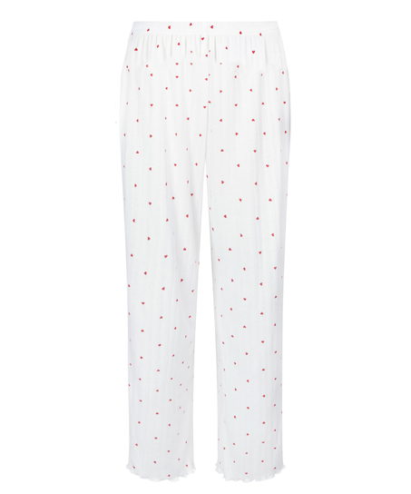 Pantal&oacute;n de pijama Pointelle, Blanco