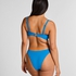 Braguita de bikini de pernera alta Porto, Azul