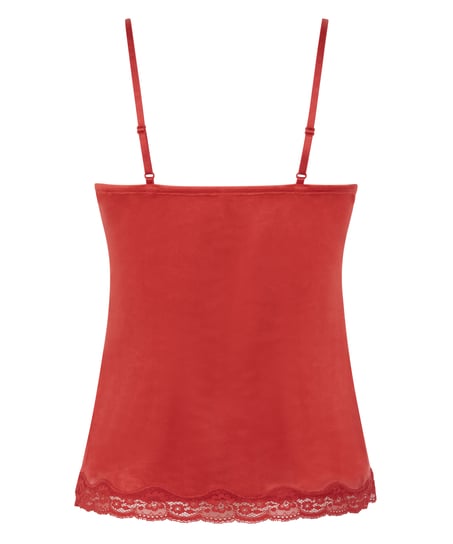 Camiseta top Velours Lace, Rojo