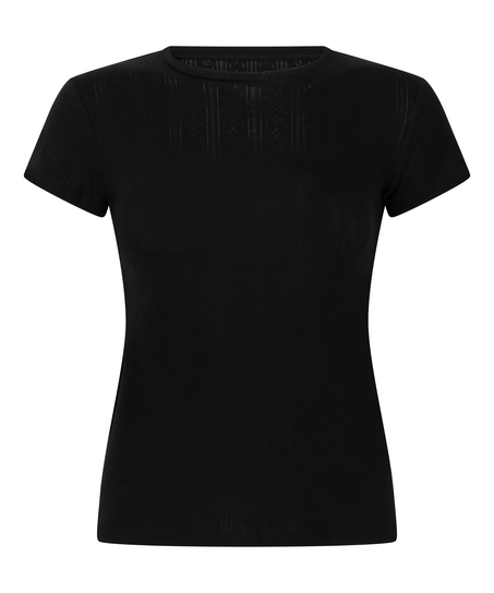 Top en pointelle, Negro