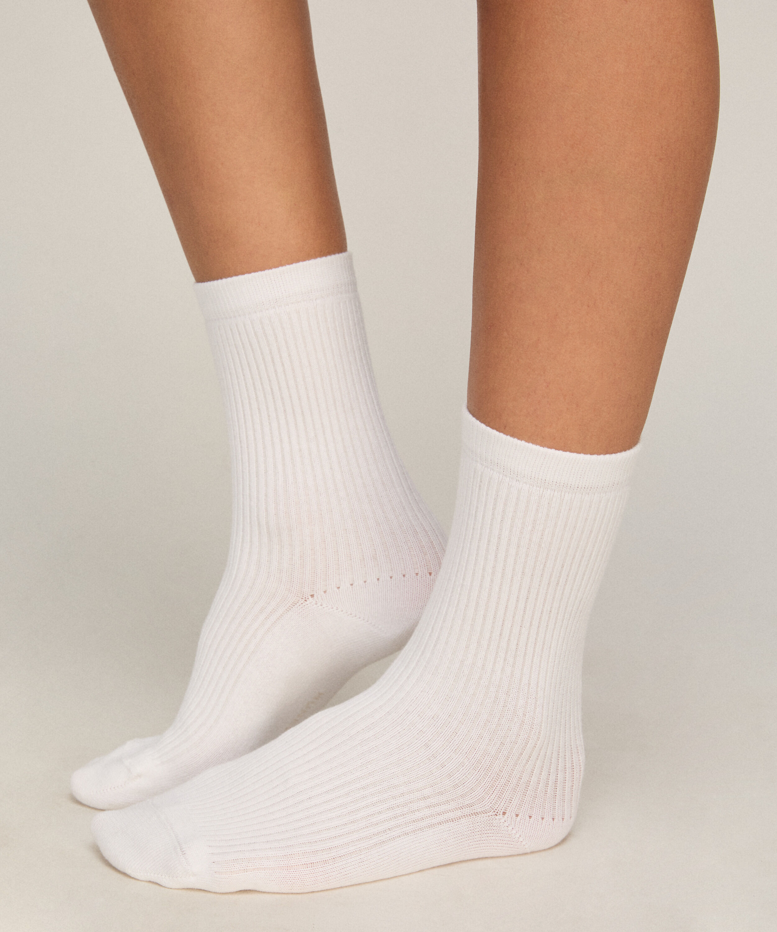 Pack de 3 Calcetines Crew de Algodón, Blanco Pack de 3 Calcetines Crew de Algodón, Blanco