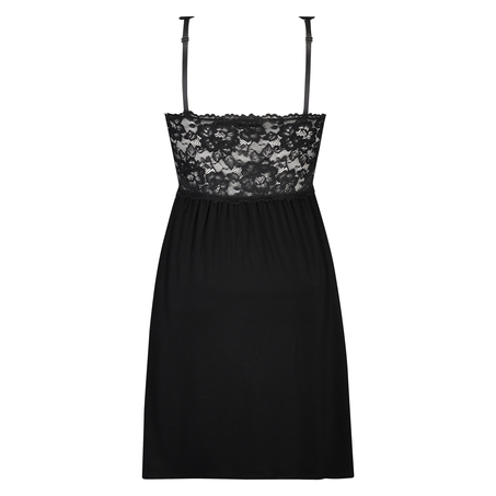 Vestido lencero Nora Lace, Negro