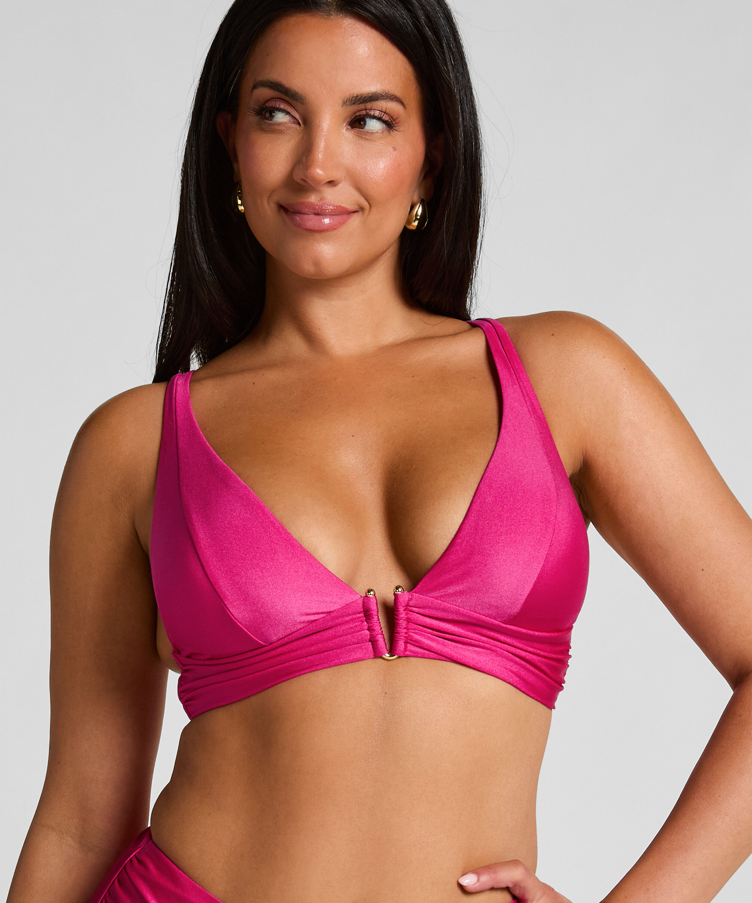 Top de bikini de tri&aacute;ngulo Luna, Rosa