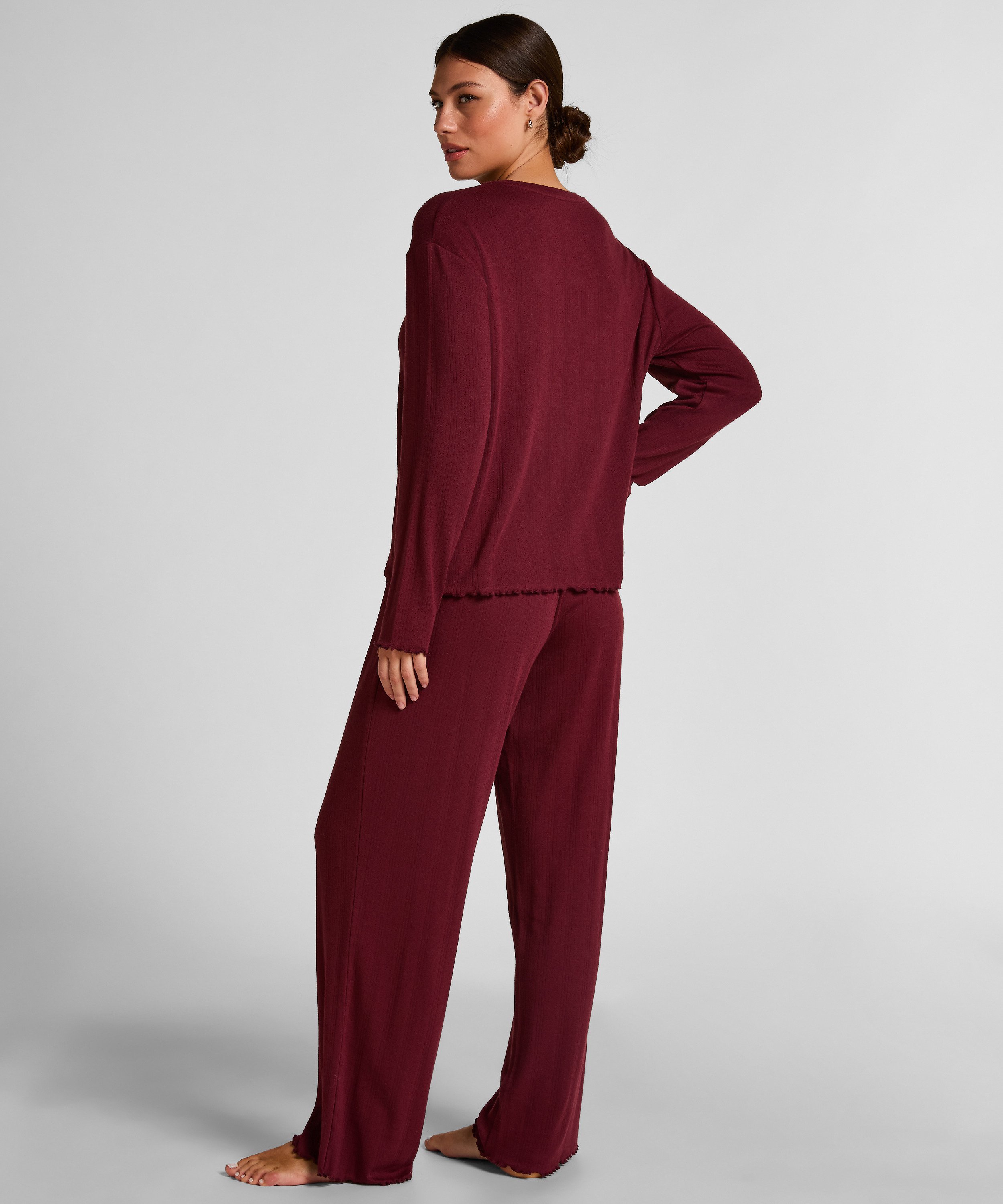 Pyjama Pant Loose Pointelle, Rojo, main