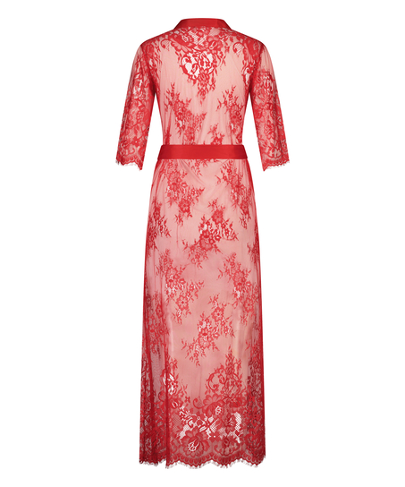 Kimono Allover Lace, Rojo