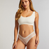 Brasile&ntilde;a en forma de V burn-out mesh, Blanco