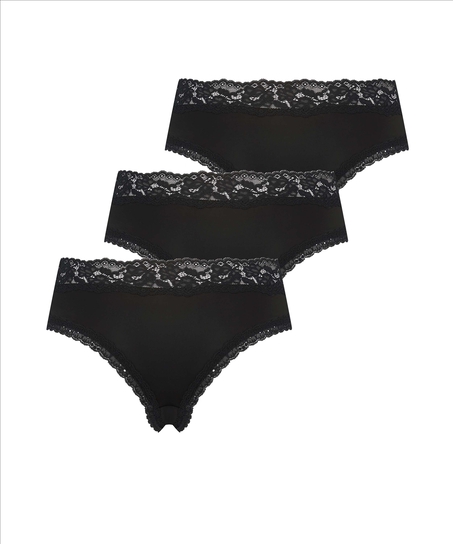 3-pack Braguita brasileña Dakota, Negro