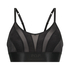 Sujetador bralette con rejilla Glossy, Negro