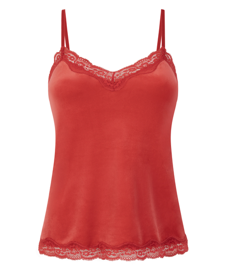 Camiseta top Velours Lace, Rojo