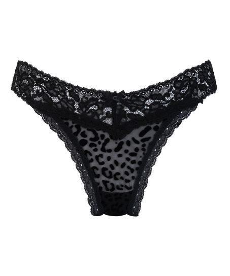 Tanga de corte ultra bajo Marina, Negro