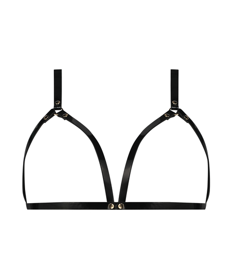 Bralette de piel sintética, Negro