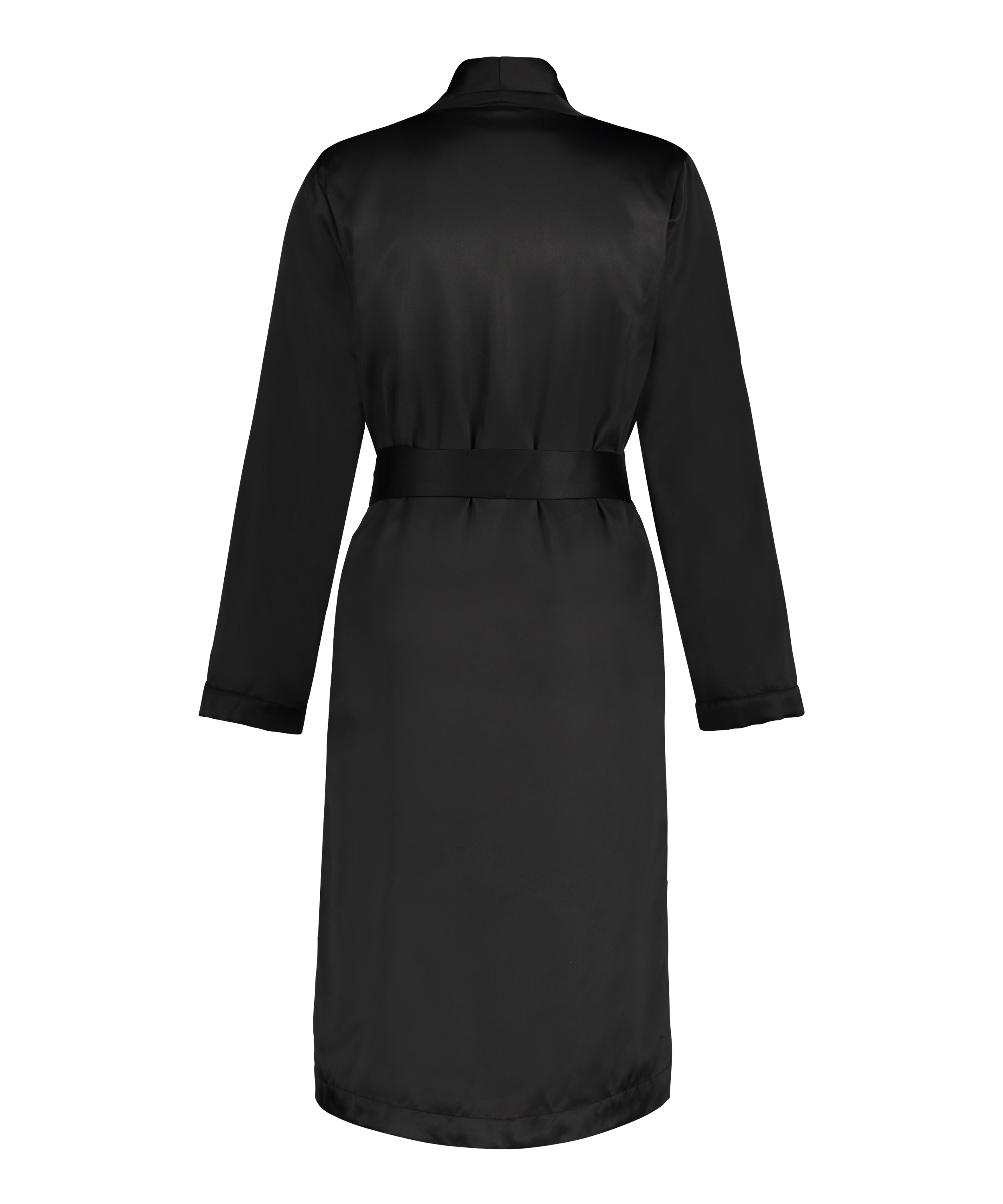 Albornoz de vell&oacute;n y sat&eacute;n, Negro, main