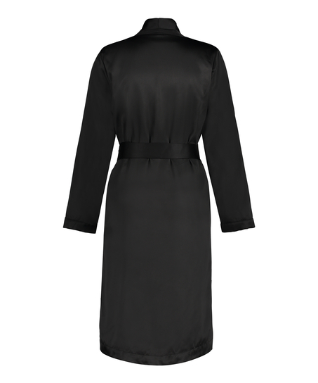 Albornoz de vell&oacute;n y sat&eacute;n, Negro