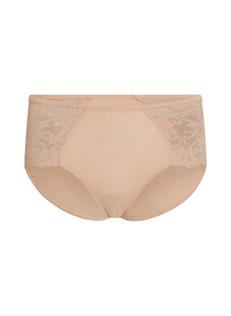 Superslip midi de encaje, Beige