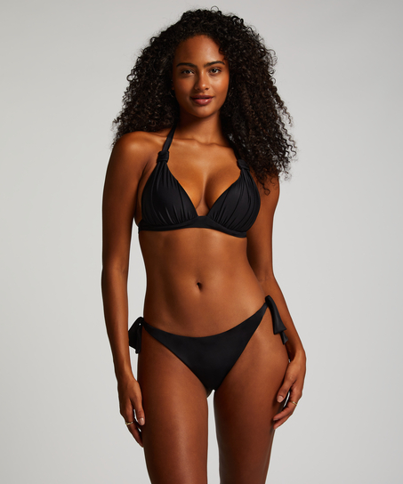 Top de bikini triangular Luxe, Negro