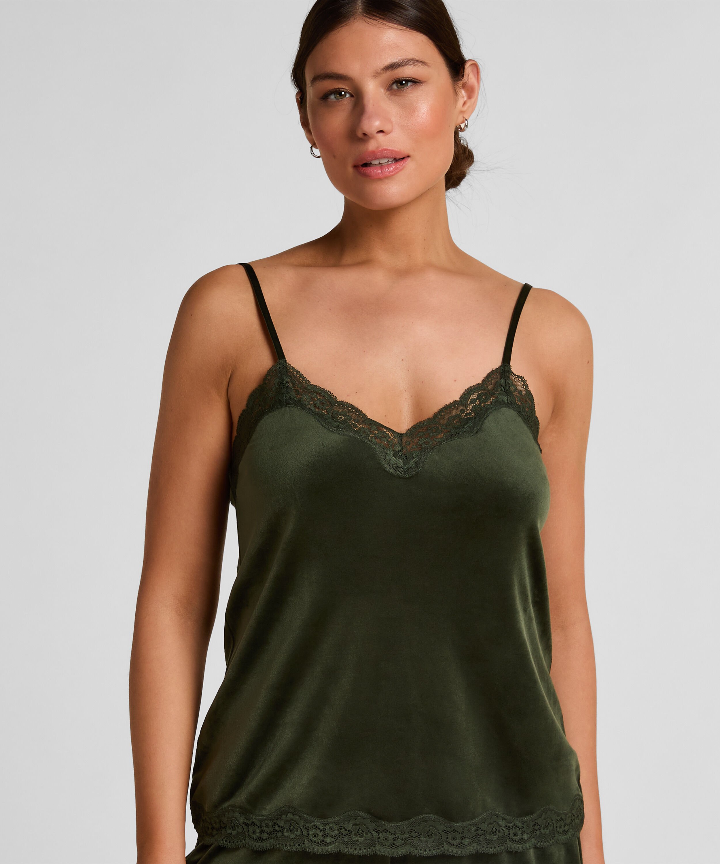 Camiseta top Velours Lace, Verde