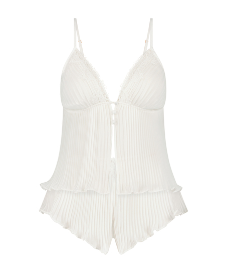 Cami Conjunto de Gasa Plisado, Blanco