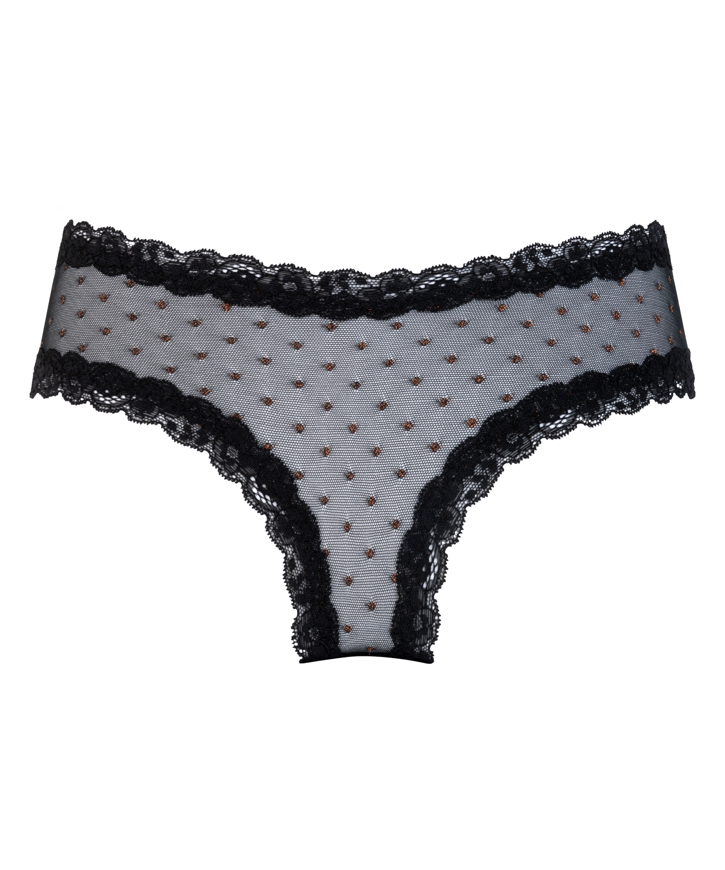 Brasile&ntilde;a en forma de V burn-out mesh, Negro, main