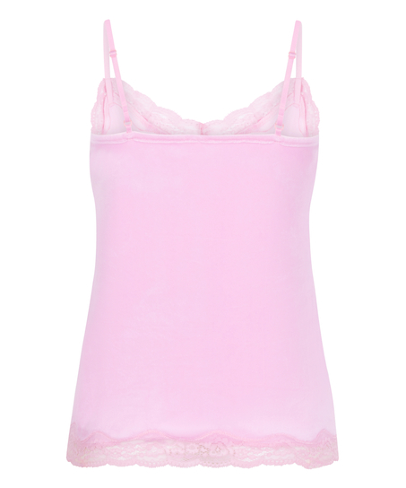 Camiseta top Velours Lace, Rosa