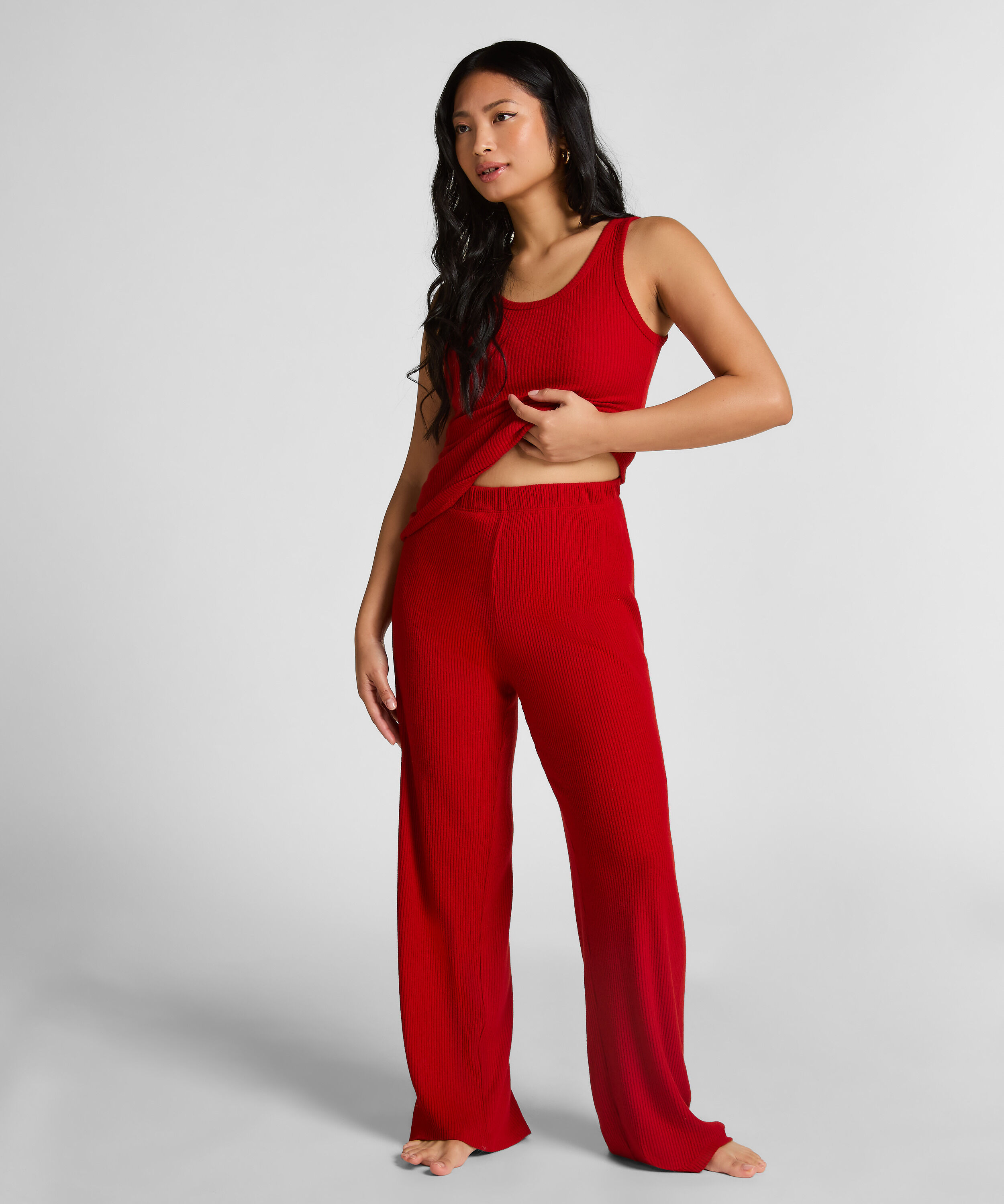 Pantalón Jersey Cepillado, Rojo