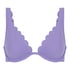 Top de bikini de aros no preformado Scallop, Morado