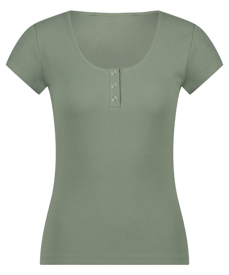 Top de pijama Henley, Verde