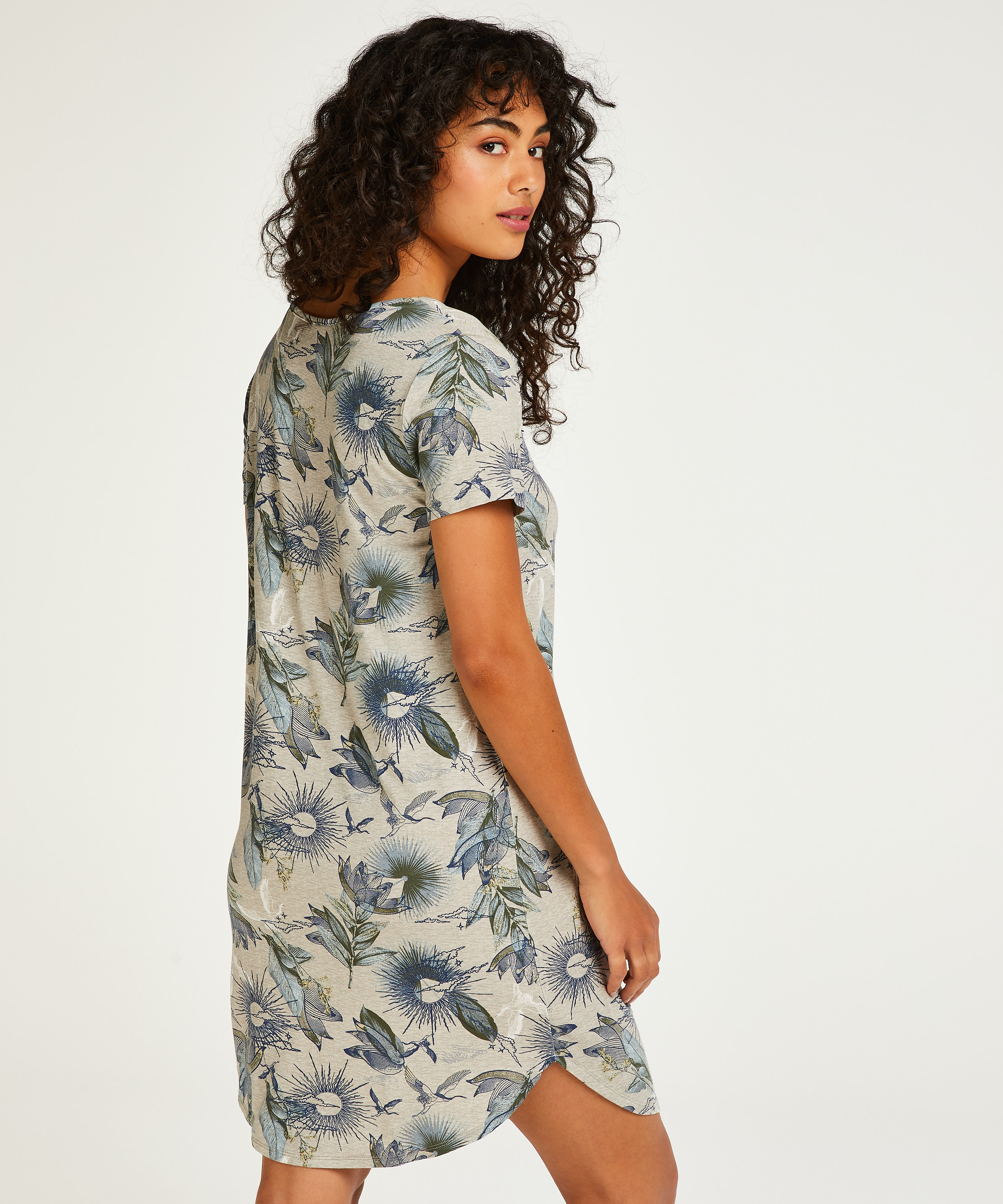 Camis&oacute;n de punto de manga corta, Beige, main