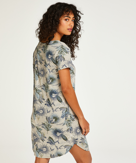 Camis&oacute;n de punto de manga corta, Beige