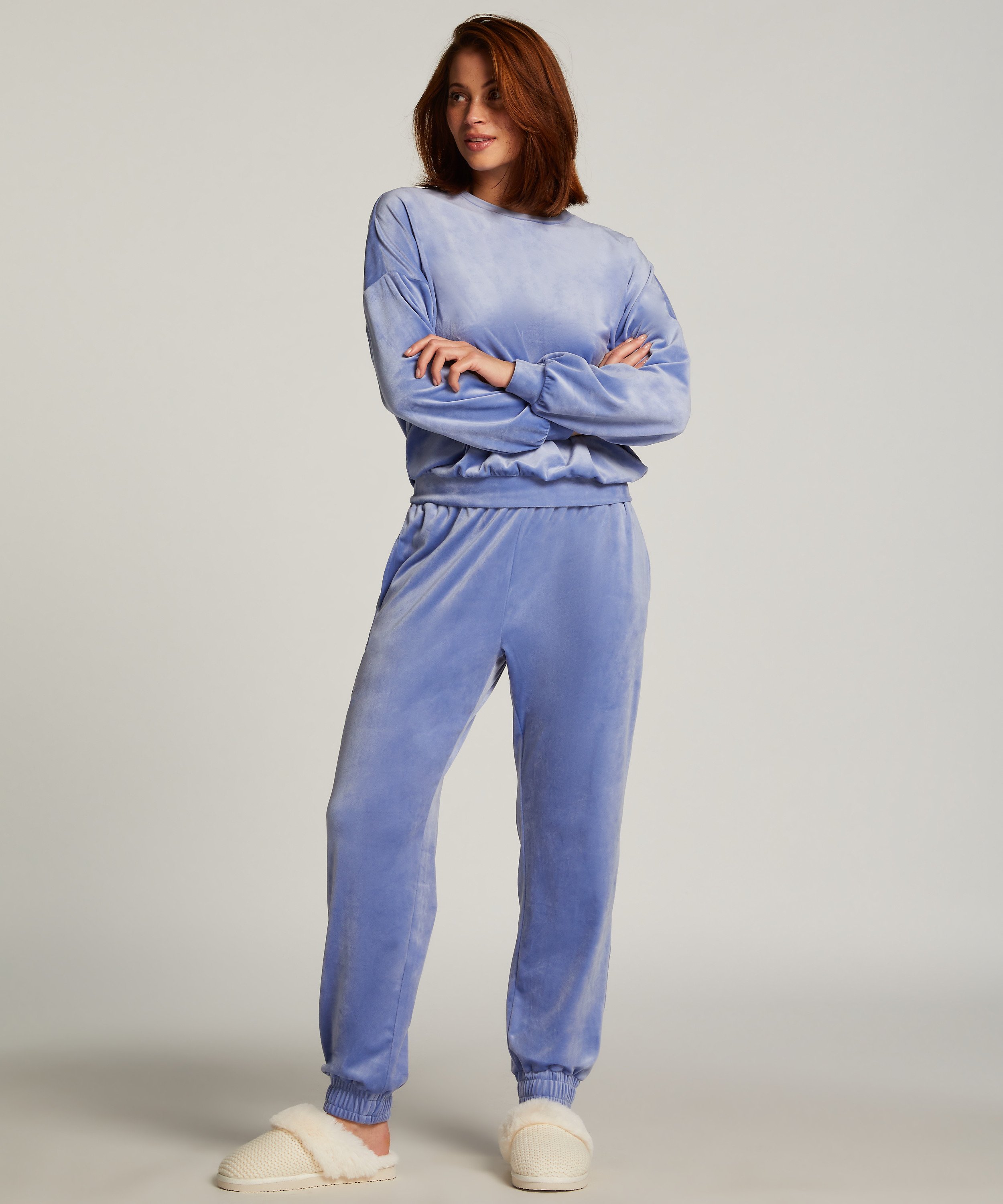 Pantalones de deporte Velours, Azul, main