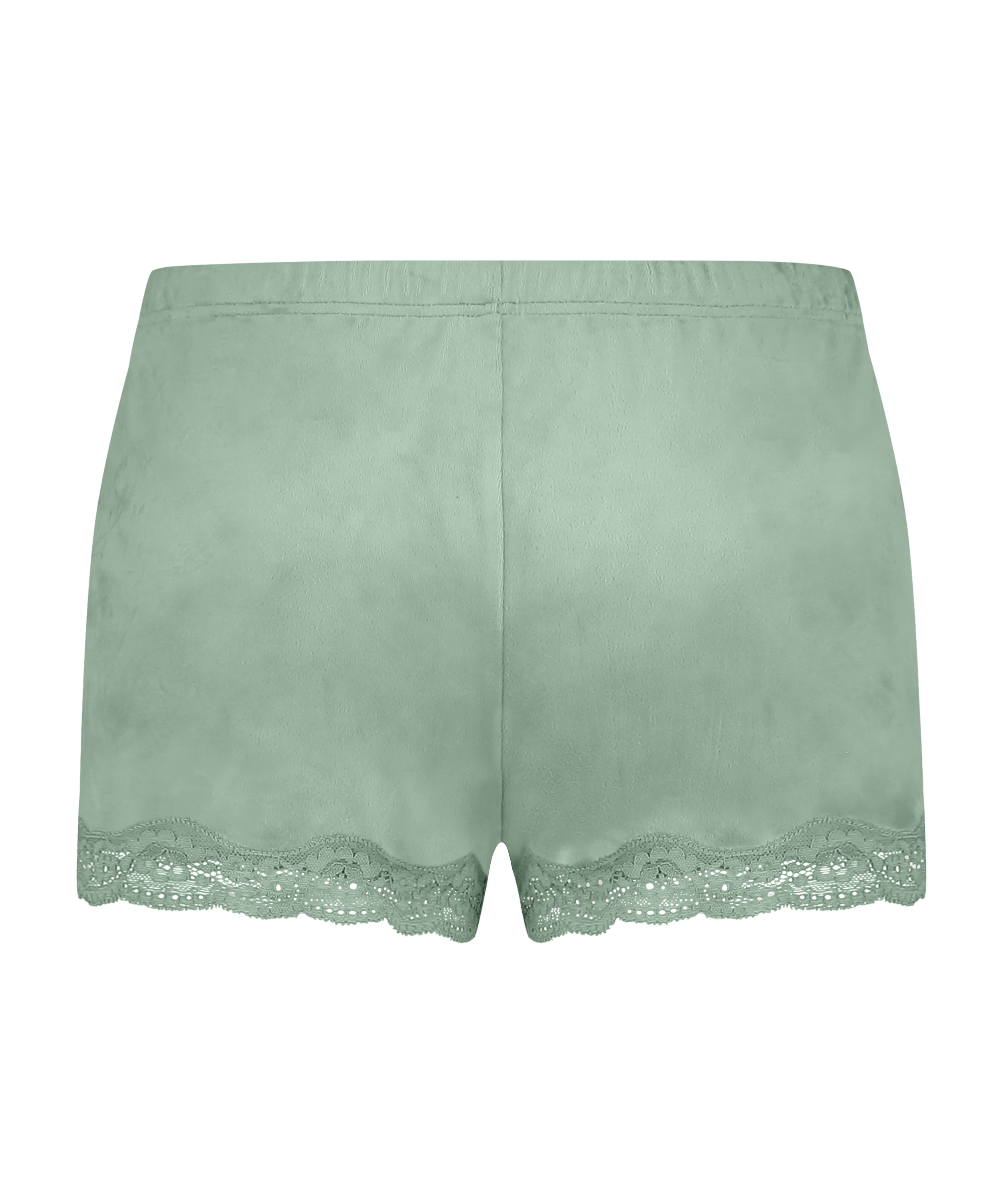 Pantal&oacute;n corto de terciopelo y encaje, Verde, main