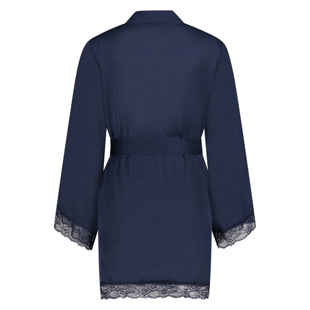 Petite Kimono de sat&eacute;n meili, Azul