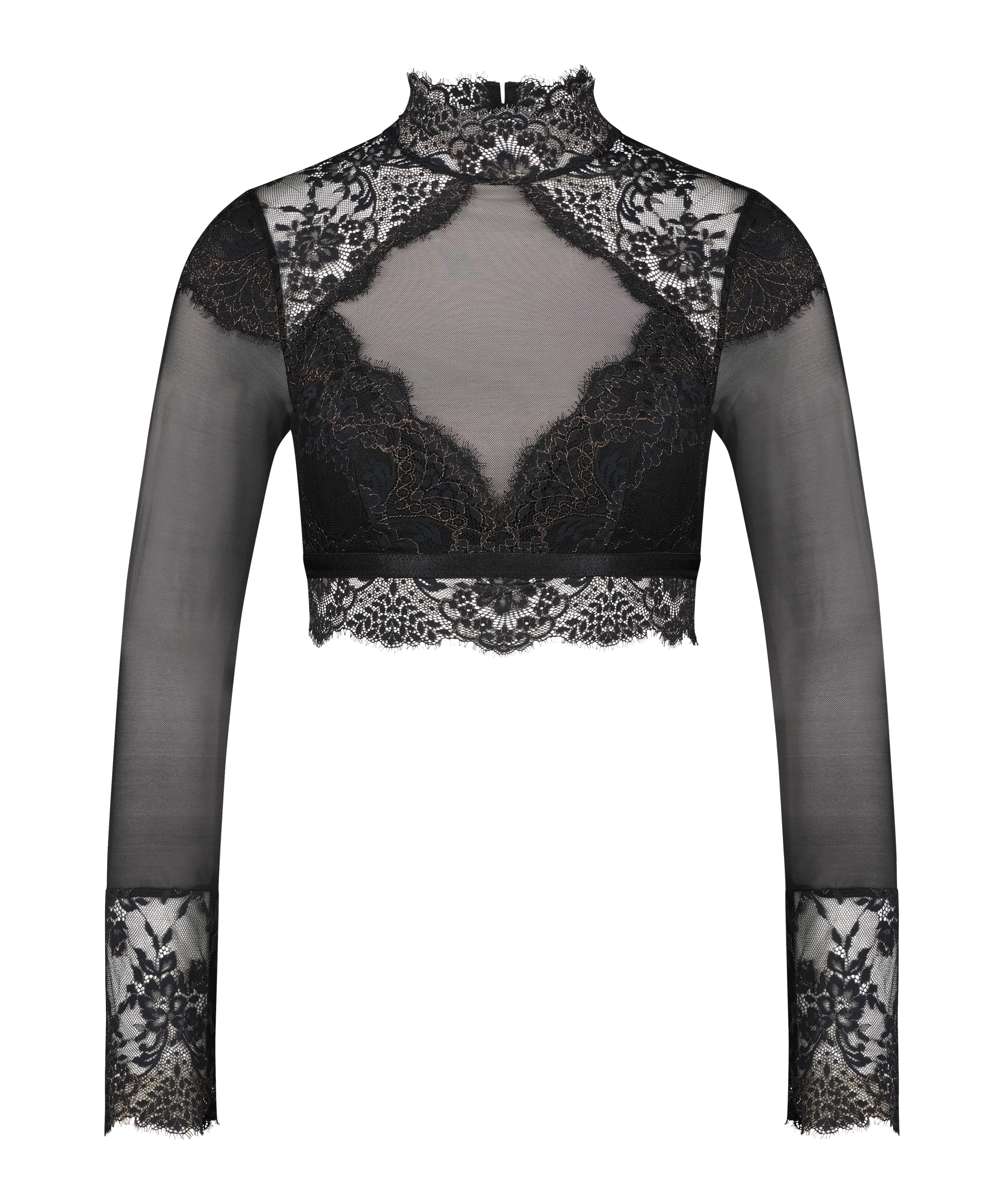 Bralette manga larga Cynthia, Negro, main