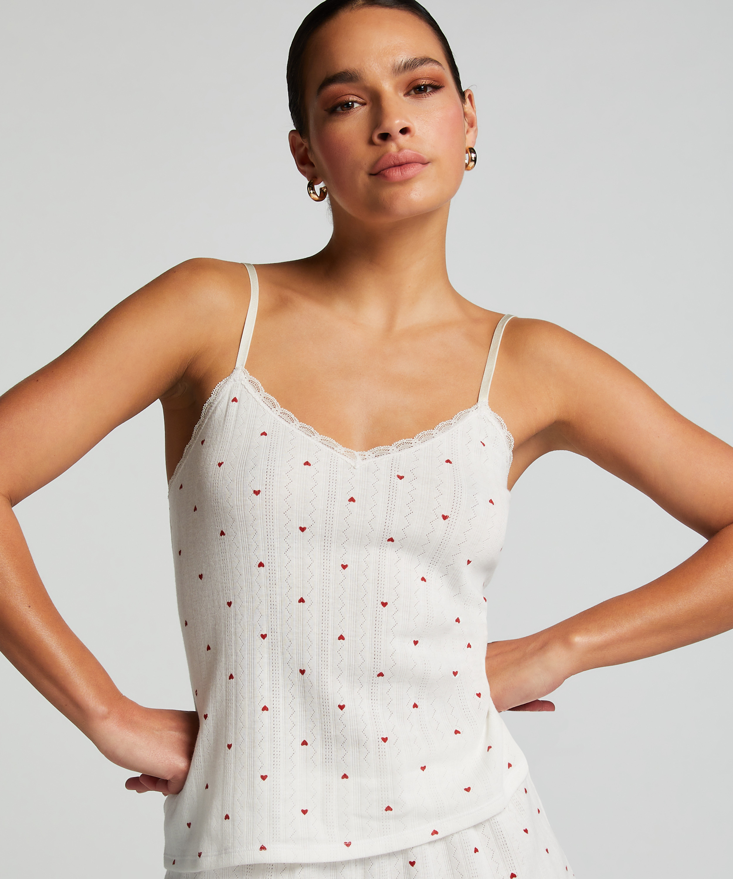 Top de camiseta lace, Blanco, main