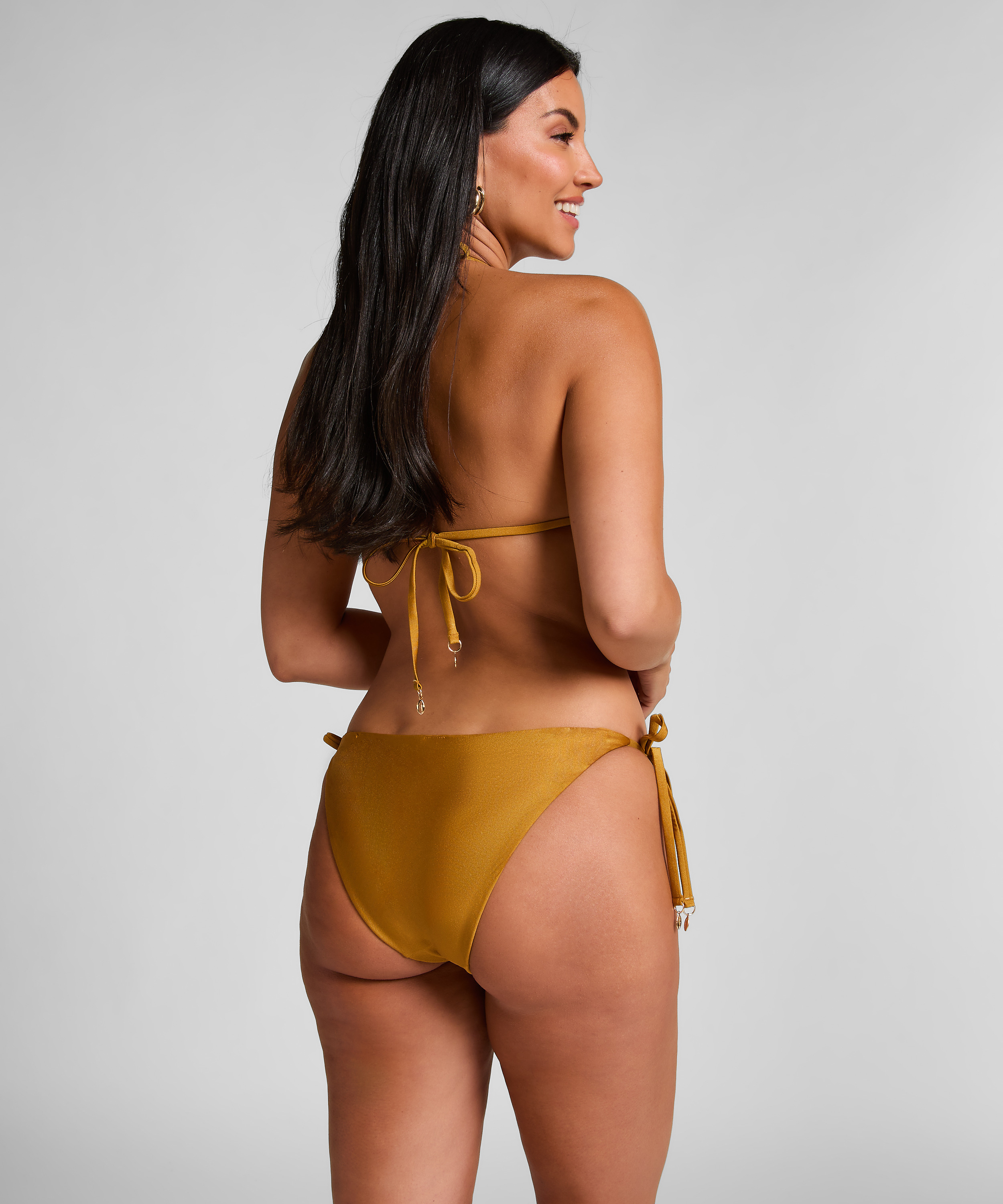 Top de bikini triangular Boho, Amarillo, main
